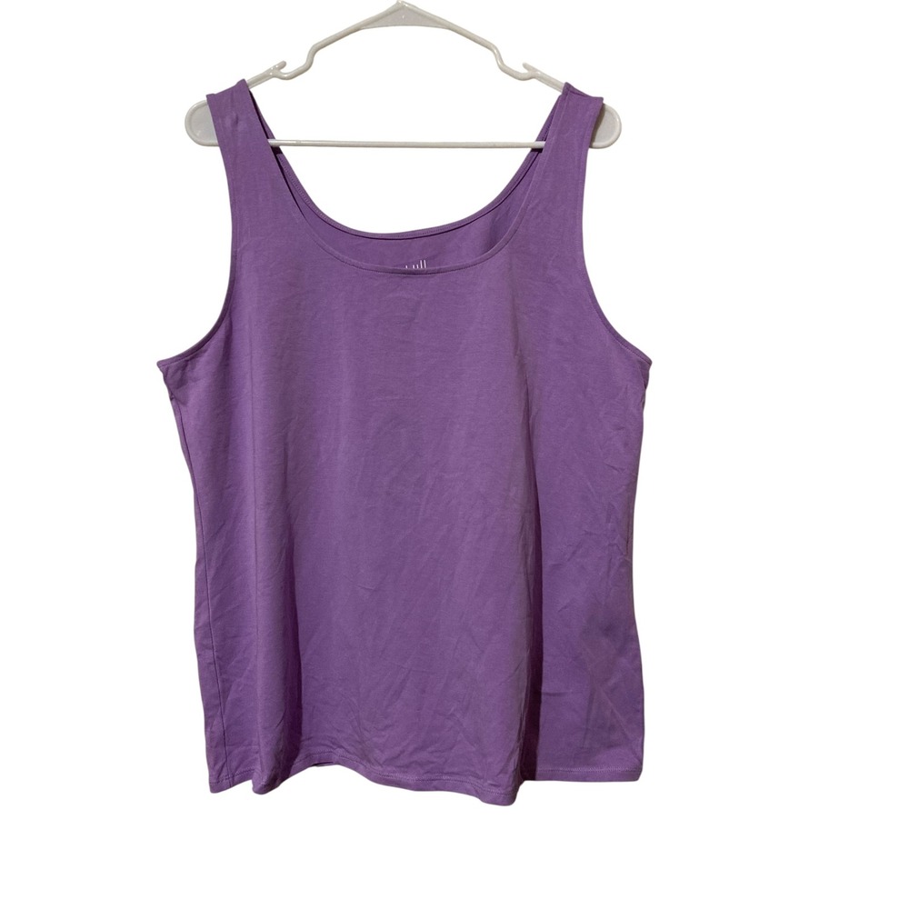 J. Jill Perfect Tank Top Purple Cotton Lycra Scoop Neck Plus‎ Size 2X NEW